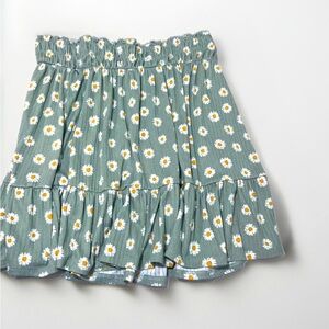 Lily Bleu Skirt size L Hippie 70s Retro Floral Print Ditzy Short Mini Pull On